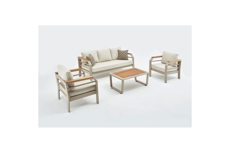 Lassento Soffgrupp Utomhus 5-sits - Beige - Utemöbler - Utegrupp - Loungegrupp