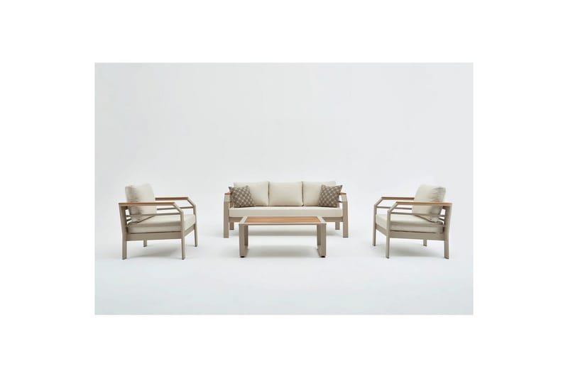 Lassento Soffgrupp Utomhus 5-sits - Beige - Utemöbler - Utegrupp - Loungegrupp