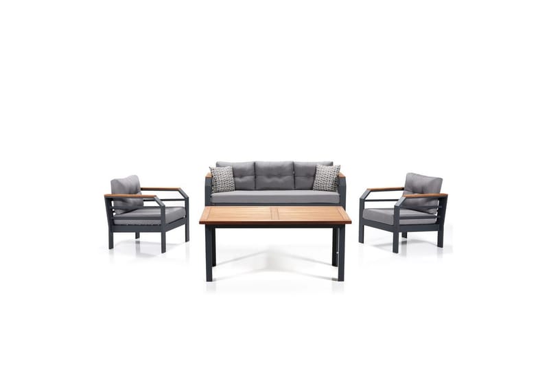 Lassento Soffgrupp Utomhus 5-sits - Grafitgrå/Svart - Utemöbler - Utegrupp - Loungegrupp