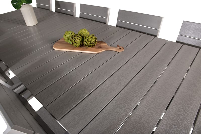 Levels Matgrupp Utomhus + 10 Utestolar - Vit/Grå - Utemöbler - Utegrupp - Matgrupper utomhus