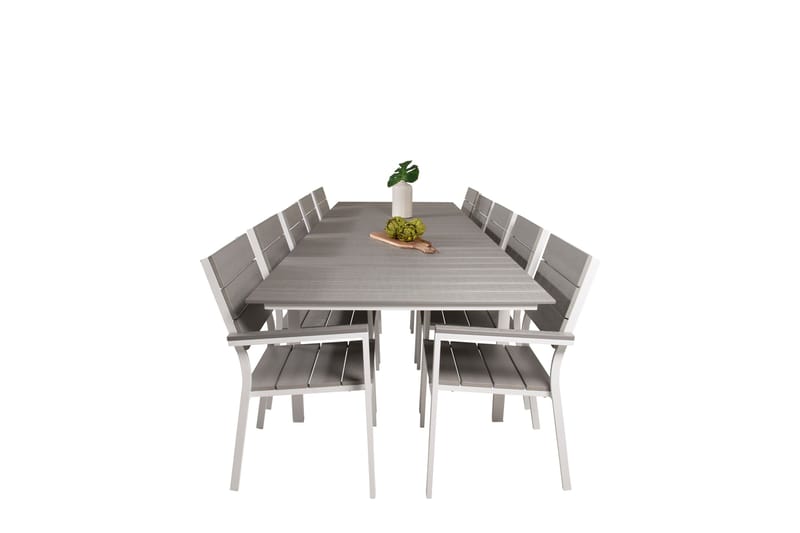 Levels Matgrupp Utomhus + 10 Utestolar - Vit/Grå - Utemöbler - Utegrupp - Matgrupper utomhus