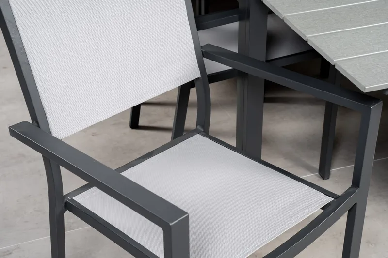 Levels Matgrupp Utomhus 225-325 cm Rektangulär med 10 Copacabana Utestolar - Grå - Utemöbler - Utegrupp - Matgrupper utomhus