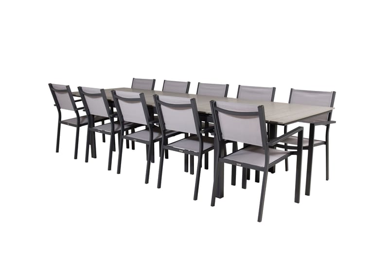 Levels Matgrupp Utomhus 225-325 cm Rektangulär med 10 Copacabana Utestolar - Grå - Utemöbler - Utegrupp - Matgrupper utomhus