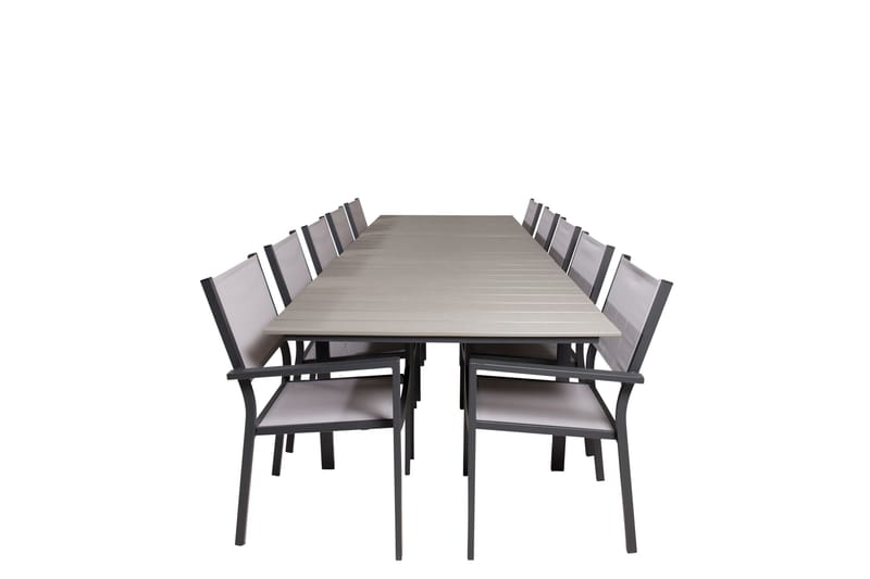 Levels Matgrupp Utomhus 225-325 cm Rektangulär med 10 Copacabana Utestolar, Grå