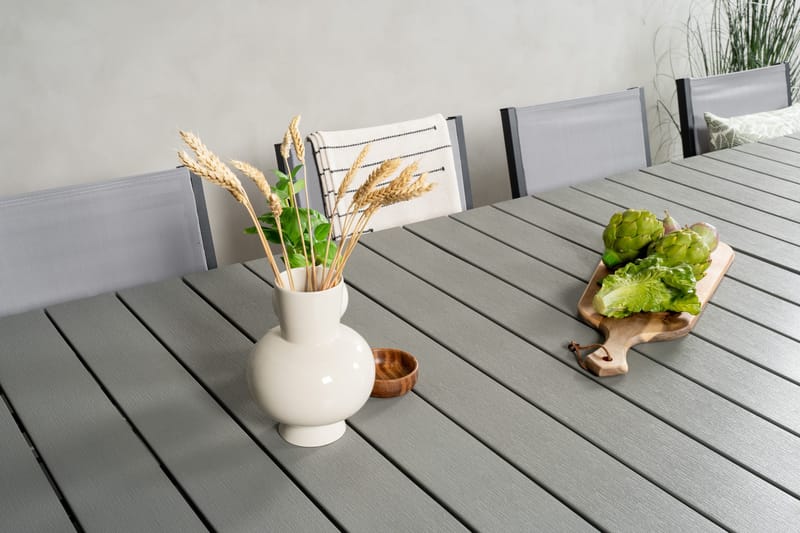 Levels Matgrupp Utomhus 225-325 cm Rektangulär med 10 Copacabana Utestolar - Grå - Utemöbler - Utegrupp - Matgrupper utomhus