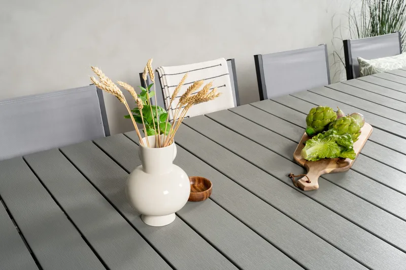 Levels Matgrupp Utomhus 225-325 cm Rektangulär med 10 Copacabana Utestolar - Grå - Utemöbler - Utegrupp - Matgrupper utomhus