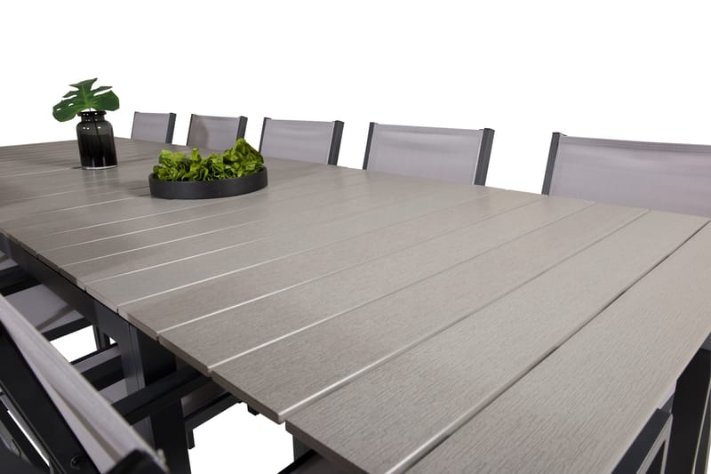 Levels Matgrupp Utomhus 225-325 cm Rektangulär med 10 Copacabana Utestolar - Grå - Utemöbler - Utegrupp - Matgrupper utomhus