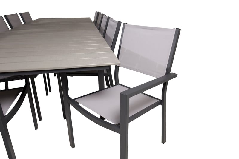 Levels Matgrupp Utomhus 225-325 cm Rektangulär med 10 Copacabana Utestolar - Grå - Utemöbler - Utegrupp - Matgrupper utomhus