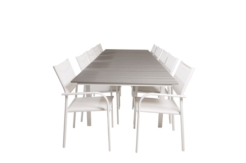 LEVELS Matgrupp Utomhus 225-325 cm Rektangulär med 10 SANTORINI Utestolar - Utemöbler - Utegrupp - Matgrupper utomhus