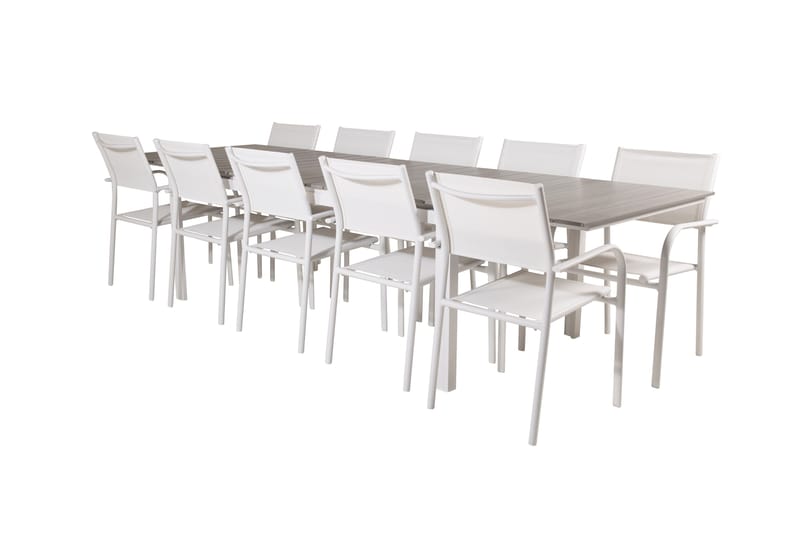 LEVELS Matgrupp Utomhus 225-325 cm Rektangulär med 10 SANTORINI Utestolar - Utemöbler - Utegrupp - Matgrupper utomhus