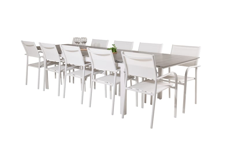 LEVELS Matgrupp Utomhus 225-325 cm Rektangulär med 10 SANTORINI Utestolar - Utemöbler - Utegrupp - Matgrupper utomhus