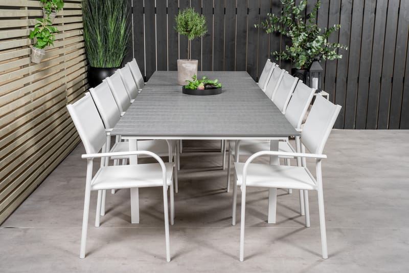 LEVELS Matgrupp Utomhus 225-325 cm Rektangulär med 10 SANTORINI Utestolar - Utemöbler - Utegrupp - Matgrupper utomhus