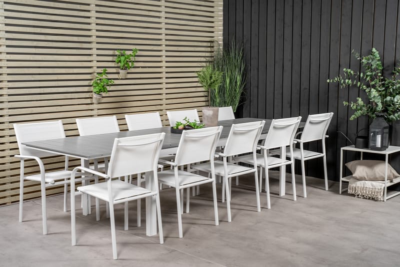 LEVELS Matgrupp Utomhus 225-325 cm Rektangulär med 10 SANTORINI Utestolar - Utemöbler - Utegrupp - Matgrupper utomhus