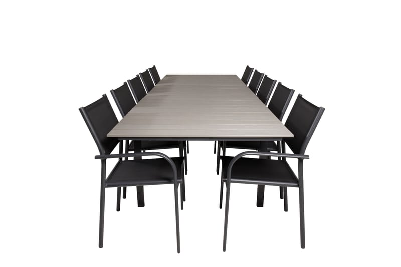 Levels Matgrupp Utomhus 225-325 cm Rektangulär med 10 Santorini Utestolar - Utemöbler - Utegrupp - Matgrupper utomhus