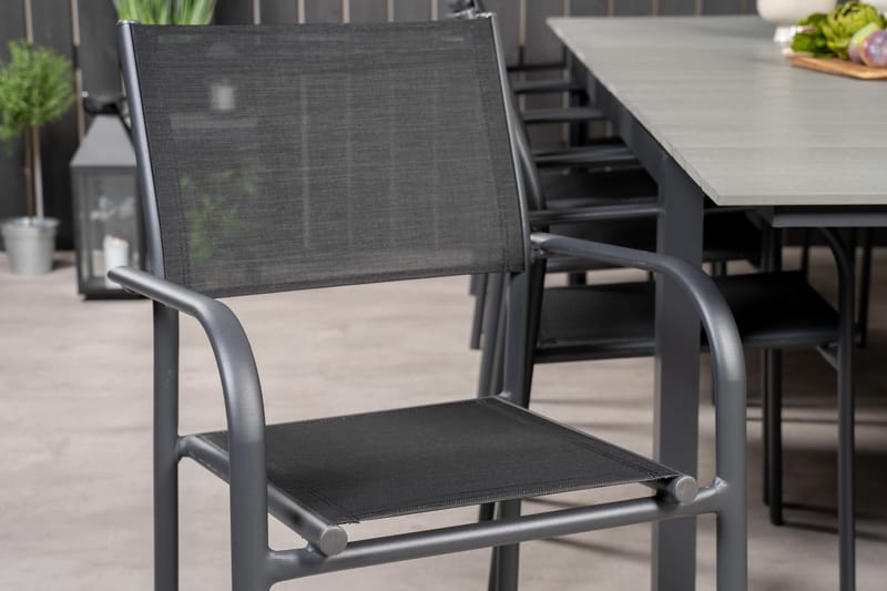 Levels Matgrupp Utomhus 225-325 cm Rektangulär med 10 Santorini Utestolar - Utemöbler - Utegrupp - Matgrupper utomhus