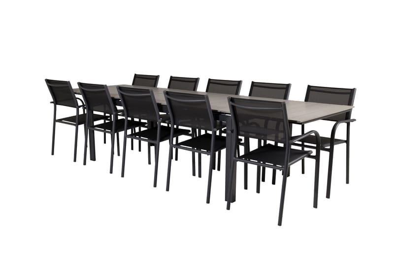 Levels Matgrupp Utomhus 225-325 cm Rektangulär med 10 Santorini Utestolar - Utemöbler - Utegrupp - Matgrupper utomhus
