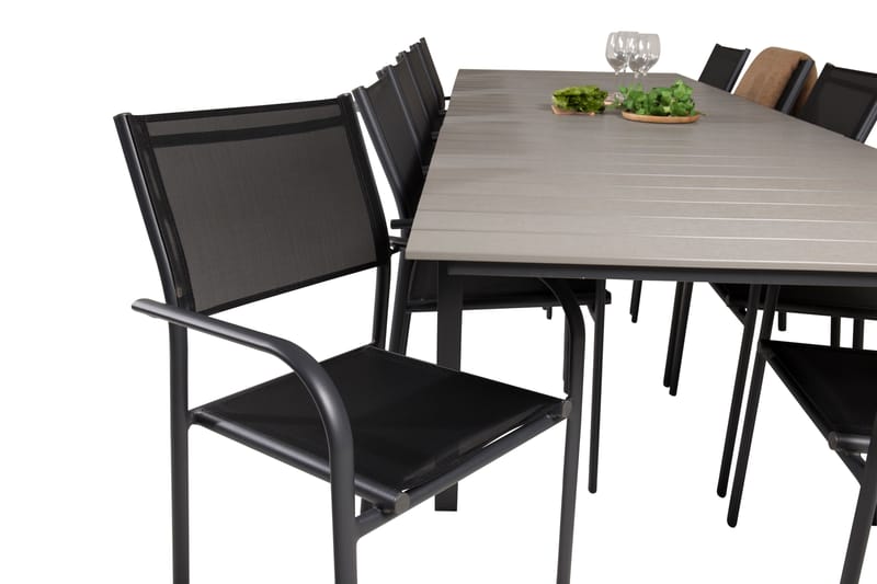 Levels Matgrupp Utomhus 225-325 cm Rektangulär med 10 Santorini Utestolar - Utemöbler - Utegrupp - Matgrupper utomhus