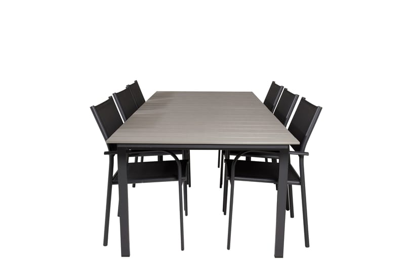 Levels Matgrupp Utomhus 225-325 cm Rektangulär med 6 Santorini Utestolar - Utemöbler - Utegrupp - Matgrupper utomhus