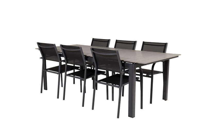Levels Matgrupp Utomhus 225-325 cm Rektangulär med 6 Santorini Utestolar - Utemöbler - Utegrupp - Matgrupper utomhus