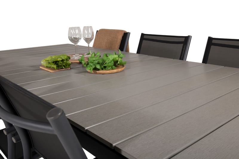 Levels Matgrupp Utomhus 225-325 cm Rektangulär med 6 Santorini Utestolar - Utemöbler - Utegrupp - Matgrupper utomhus