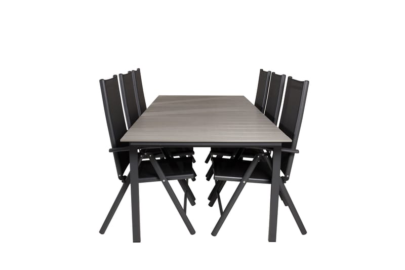 Levels Matgrupp Utomhus 230-310 cm Rektangulär med 6 Break Utestolar - Utemöbler - Utegrupp - Matgrupper utomhus