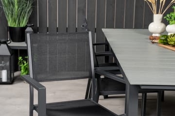 Levels Matgrupp Utomhus 230-310 cm Rektangulär med 6 Copacabana Utestolar - Svart - Utemöbler - Utegrupp - Matgrupper utomhus