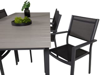 Levels Matgrupp Utomhus 230-310 cm Rektangulär med 6 Copacabana Utestolar - Svart - Utemöbler - Utegrupp - Matgrupper utomhus