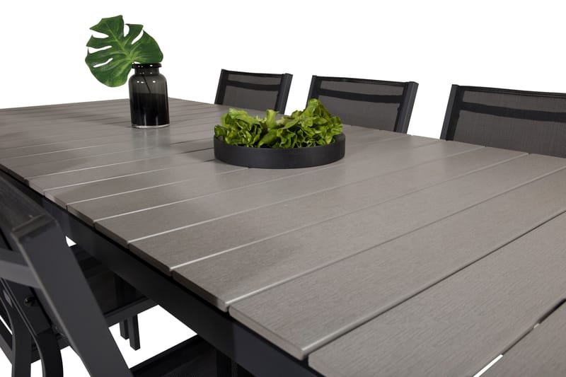 Levels Matgrupp Utomhus 230-310 cm Rektangulär med 6 Copacabana Utestolar - Svart - Utemöbler - Utegrupp - Matgrupper utomhus