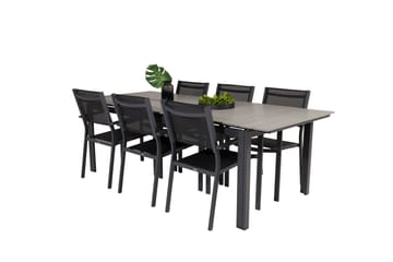 Levels Matgrupp Utomhus 230-310 cm Rektangulär med 6 Copacabana Utestolar - Svart - Utemöbler - Utegrupp - Matgrupper utomhus