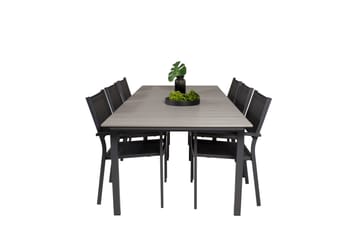 Levels Matgrupp Utomhus 230-310 cm Rektangulär med 6 Copacabana Utestolar - Svart - Utemöbler - Utegrupp - Matgrupper utomhus