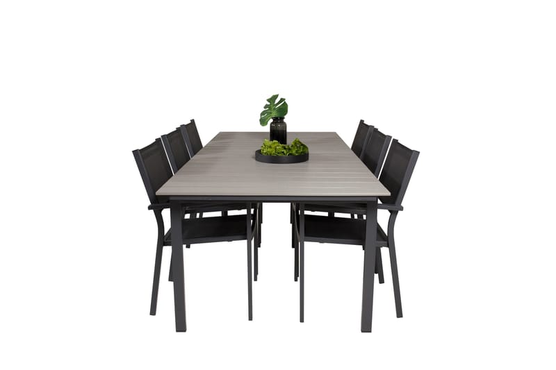 Levels Matgrupp Utomhus 230-310 cm Rektangulär med 6 Copacabana Utestolar - Svart - Utemöbler - Utegrupp - Matgrupper utomhus