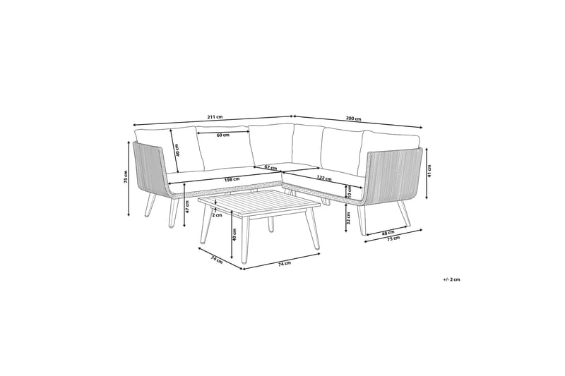 Alcamo Loungegrupp Utomhus - Grå - Utemöbler - Utegrupp - Loungegrupp