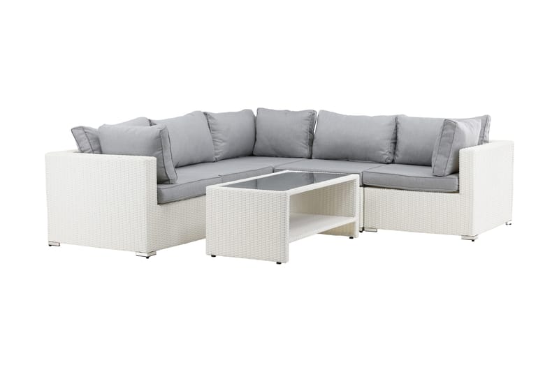 Amazon Loungesoffa Utomhus - Grå/Vit - Utemöbler - Utegrupp - Loungegrupp