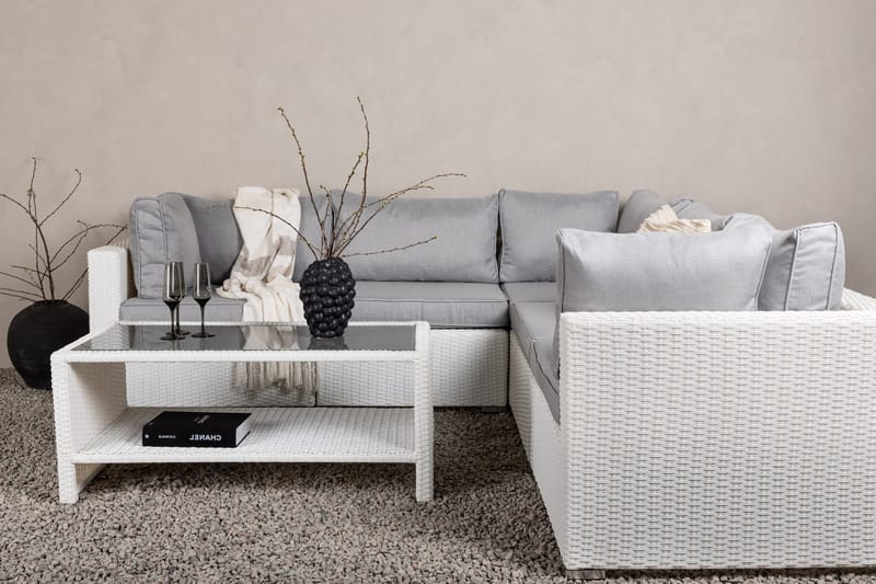 Amazon Loungesoffa Utomhus - Grå/Vit - Utemöbler - Utegrupp - Loungegrupp