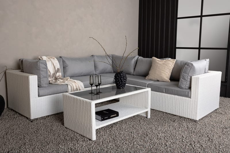 Amazon Loungesoffa Utomhus - Grå/Vit - Utemöbler - Utegrupp - Loungegrupp