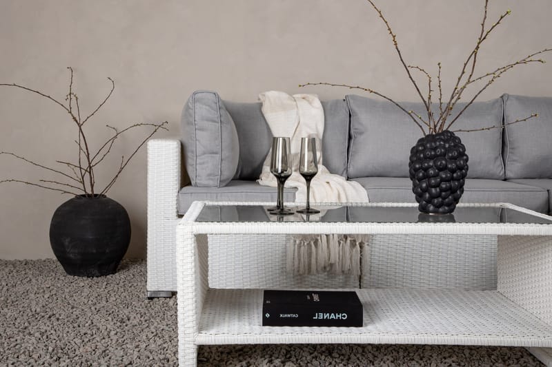 Amazon Loungesoffa Utomhus - Grå/Vit - Utemöbler - Utegrupp - Loungegrupp