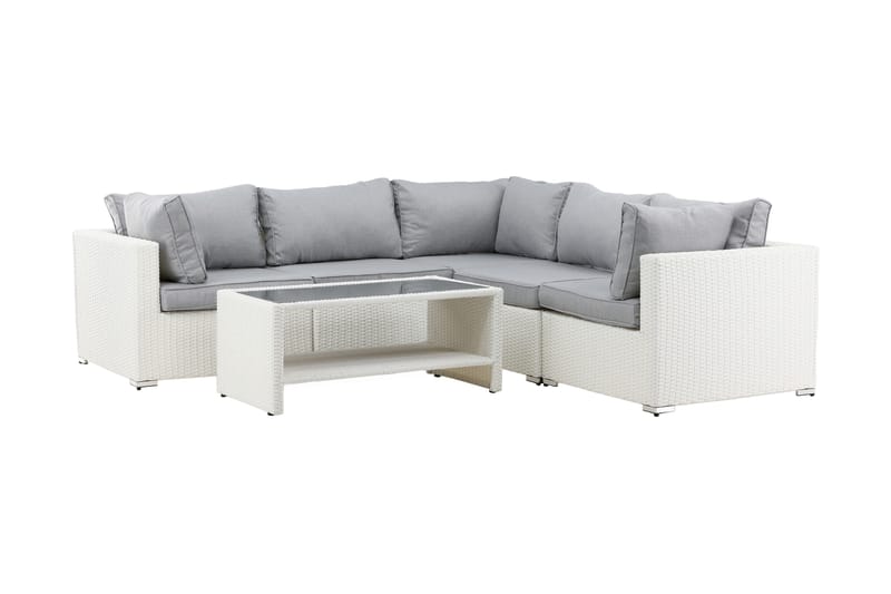 Amazon Loungesoffa Utomhus - Grå/Vit - Utemöbler - Utegrupp - Loungegrupp