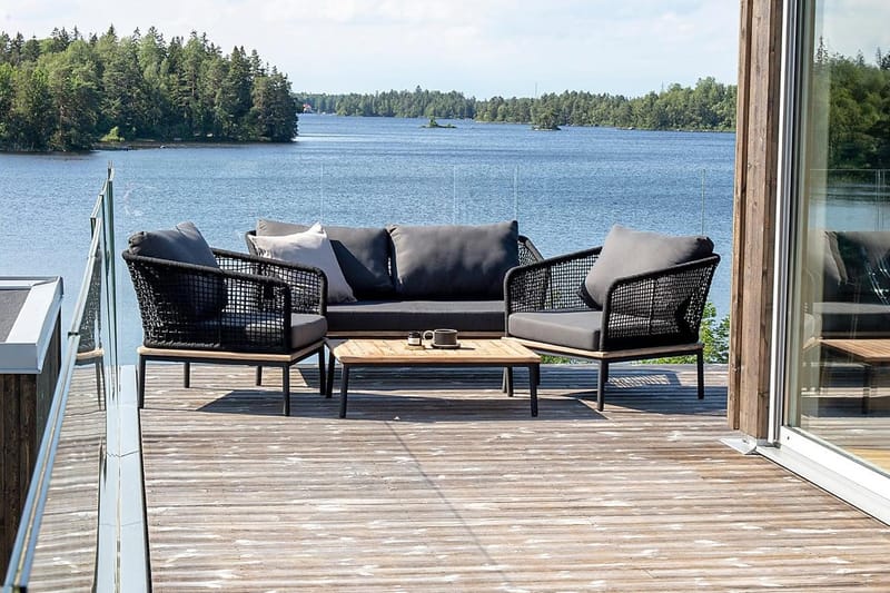 Andorra Loungegrupp Utomhus - Svart/Grå - Utemöbler - Utegrupp - Loungegrupp