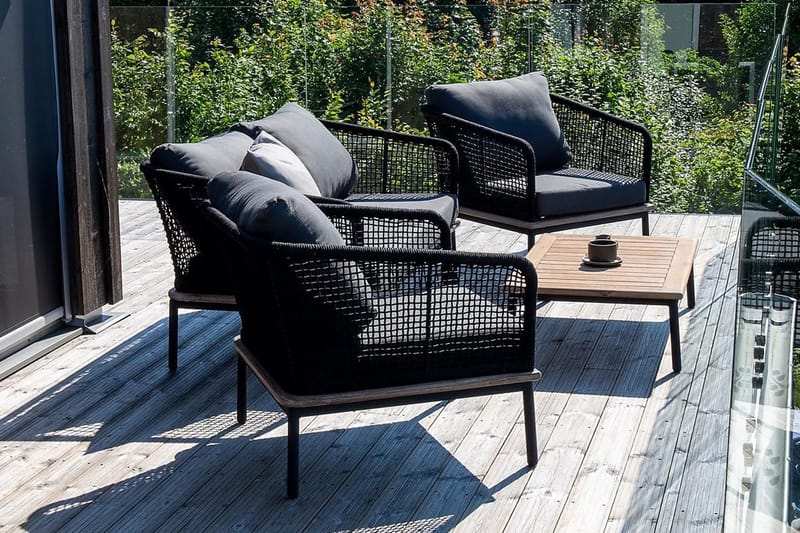 Andorra Loungegrupp Utomhus - Svart/Grå - Utemöbler - Utegrupp - Loungegrupp