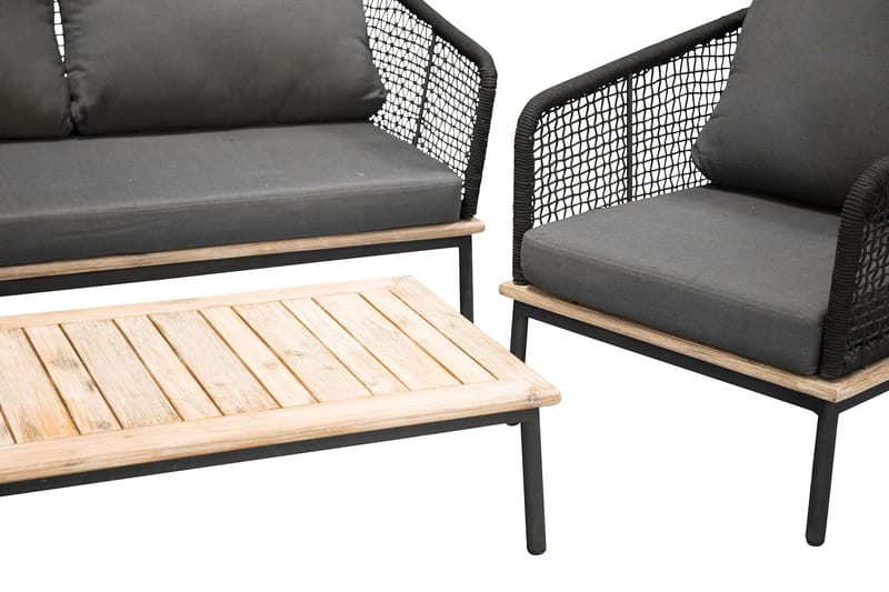 Andorra Loungegrupp Utomhus - Svart/Grå - Utemöbler - Utegrupp - Loungegrupp