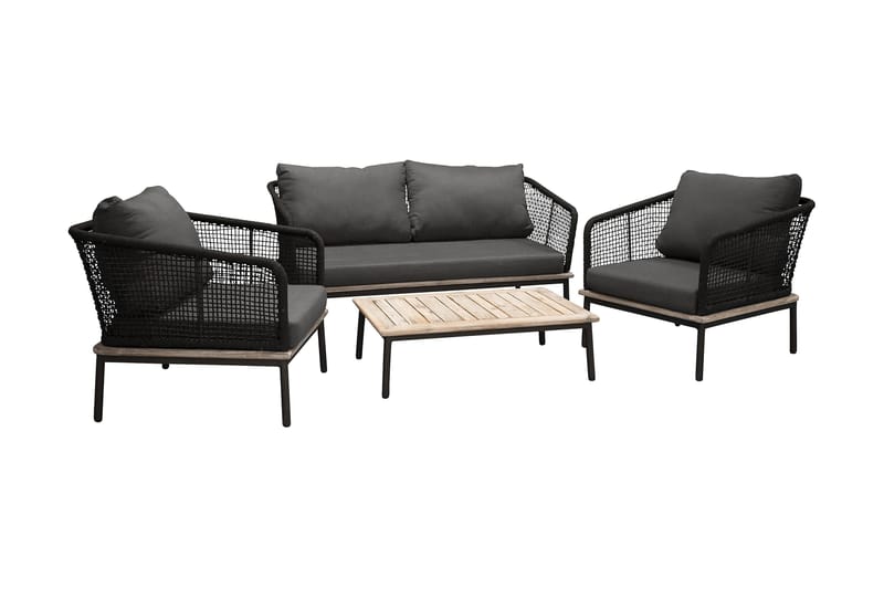 Andorra Loungegrupp Utomhus - Svart/Grå - Utemöbler - Utegrupp - Loungegrupp