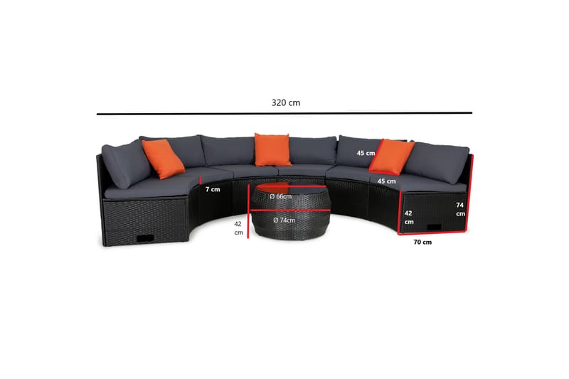 ÄNGEBACKEN 6-sits Loungegrupp Utomhus - Utemöbler - Utegrupp - Loungegrupp