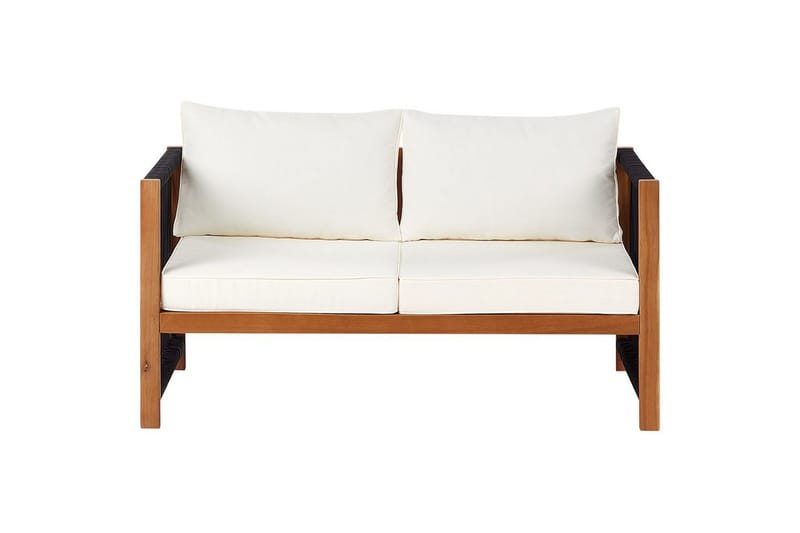 Loungegrupp Antria Ljus trä/svart - Ljus trä/svart - Utemöbler - Utegrupp - Loungegrupp