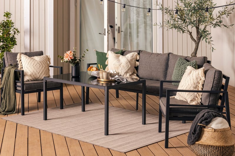 Ariany Soffgrupp - Svart / Gråa dynor - Utemöbler - Utegrupp - Loungegrupp