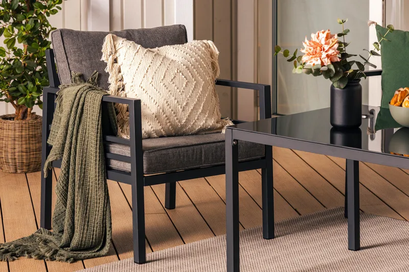 Ariany Soffgrupp - Svart / Gråa dynor - Utemöbler - Utegrupp - Loungegrupp