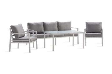 Ariany Soffgrupp - Vit / Gråa dynor - Utemöbler - Utegrupp - Loungegrupp