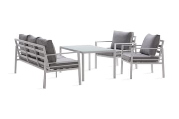 Ariany Soffgrupp - Vit / Gråa dynor - Utemöbler - Utegrupp - Loungegrupp