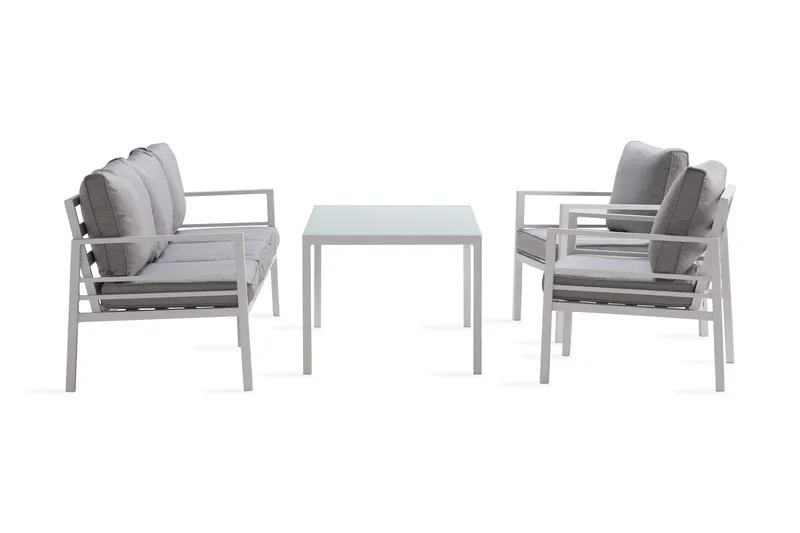Ariany Soffgrupp - Vit / Gråa dynor - Utemöbler - Utegrupp - Loungegrupp