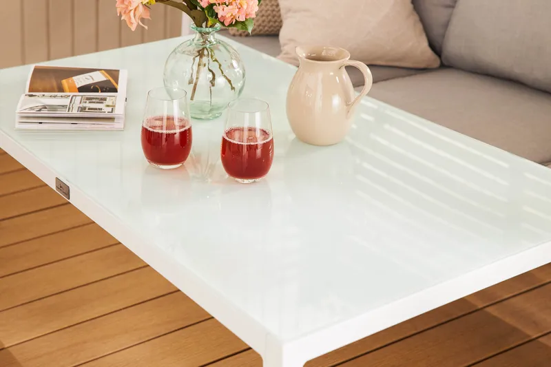 Ariany Soffgrupp - Vit / Gråa dynor - Utemöbler - Utegrupp - Loungegrupp