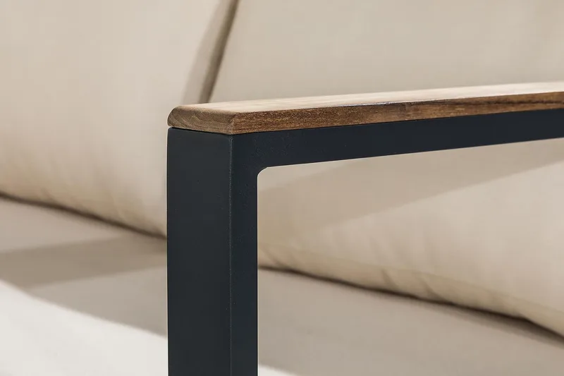 Aspvik Loungegrupp - Svart / Beiga dynor - Utemöbler - Utegrupp - Loungegrupp